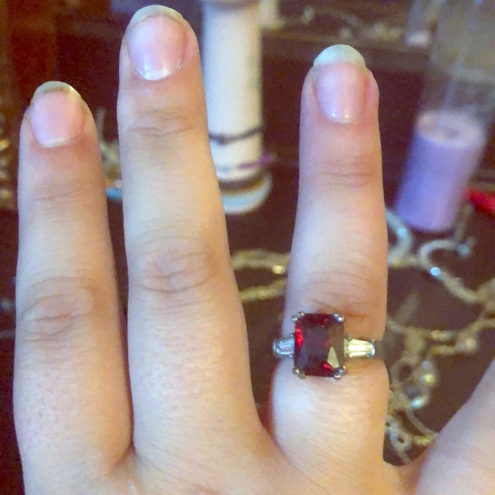 Lad made ruby and cubic zirconia
